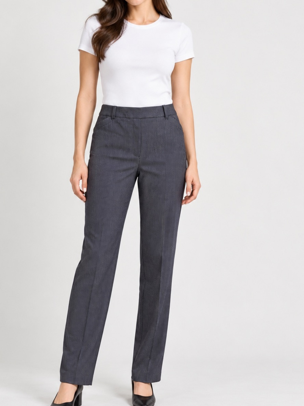 Reitmans Women's Straight-Leg Dress Pants in Dark Gray